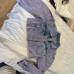 Gap kids lavendar denim crop jacket